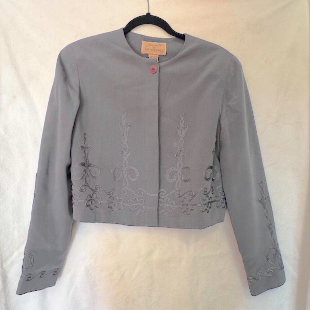 Vintage grey silk Pat Argenti blazer 6